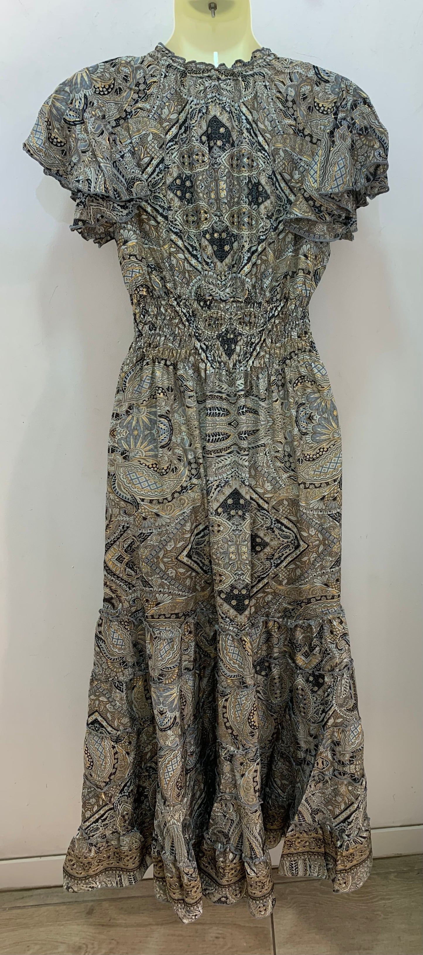 Vestido 1023A Gris Y Negro