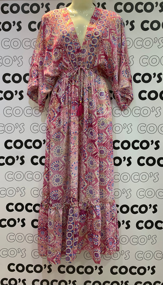 Vestido NARGIS Fucsia y Azul