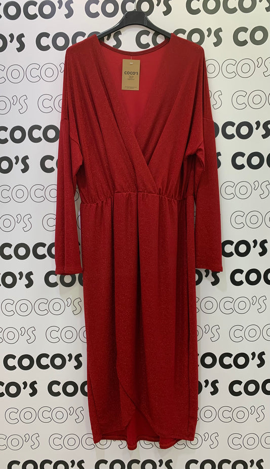 Vestido Largo Fiesta Rojo Talla única Grande
