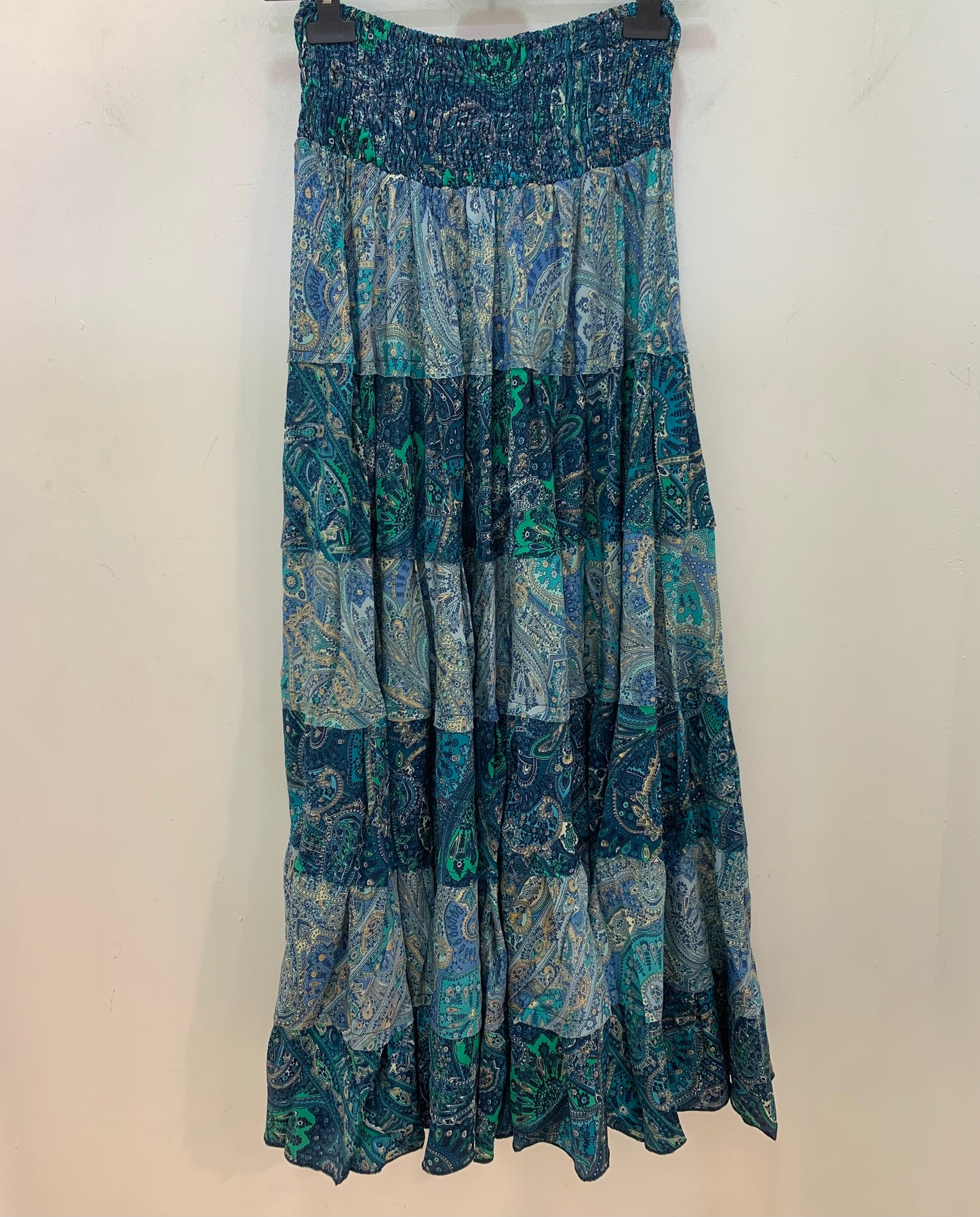 Falda Larga 810 Azul Petróleo Azul Claro Y Verde