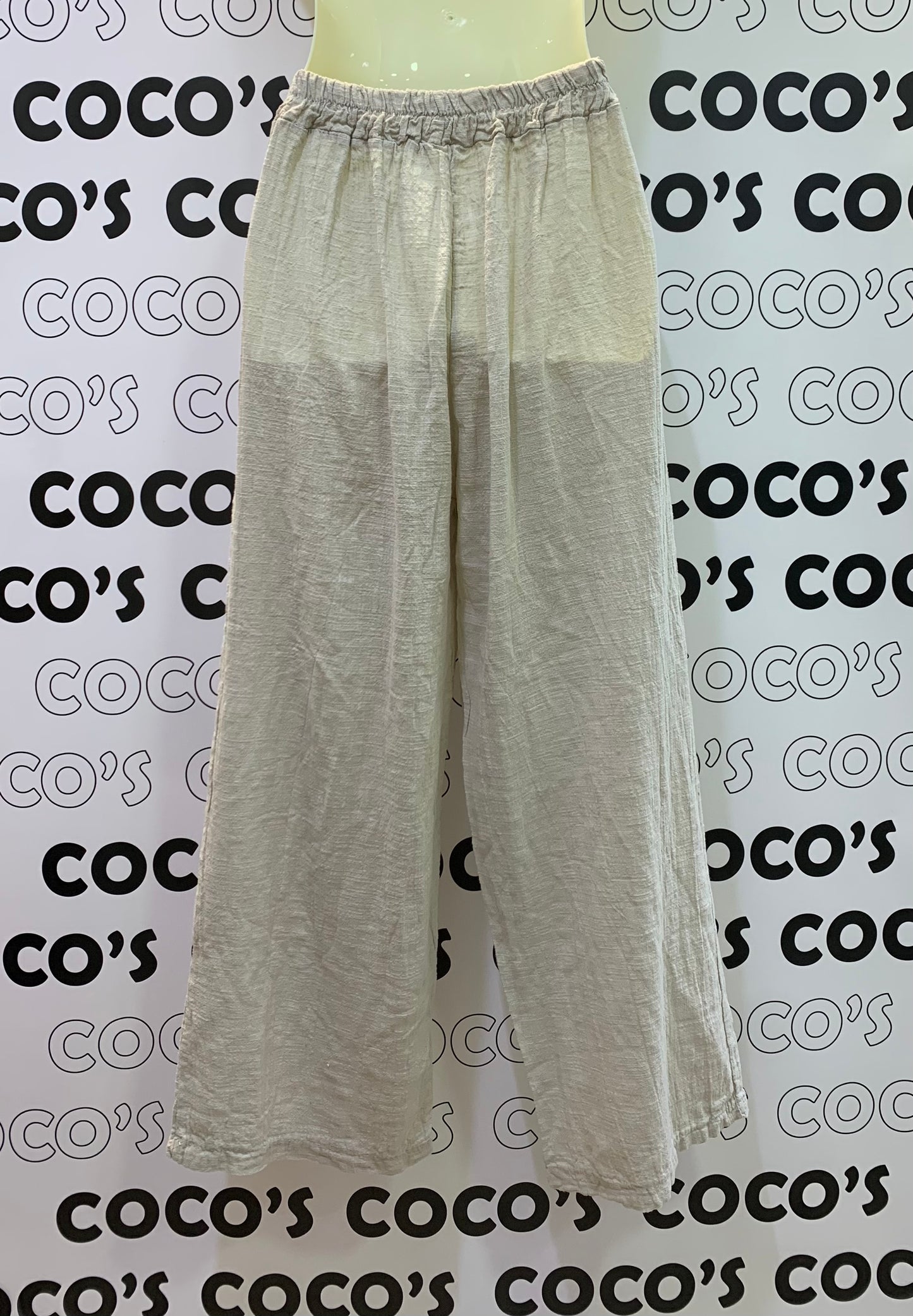 Pantalón Algodón Con Bolsillos Beige