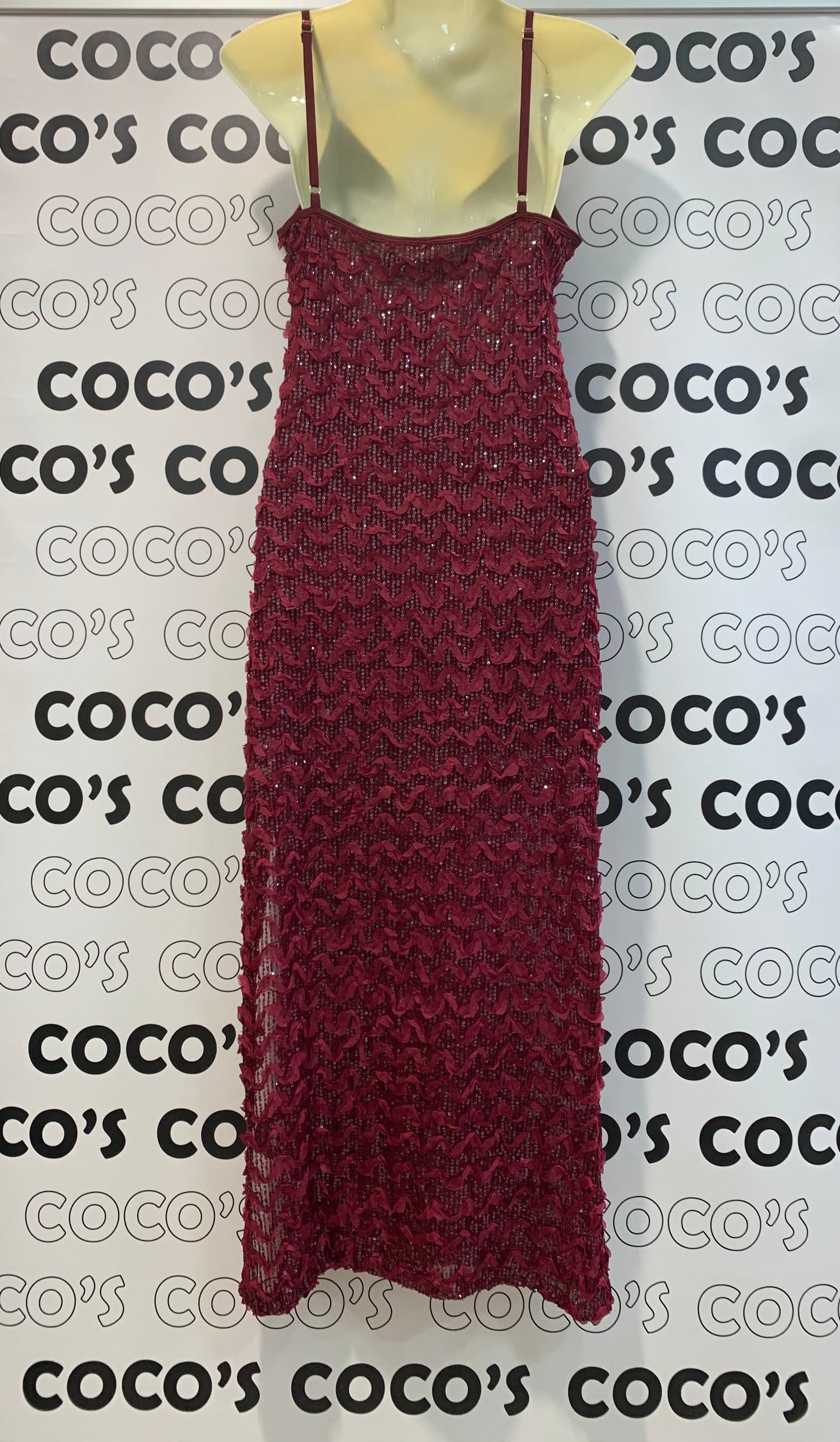 Vestido Fiesta Granate Lentejuelas