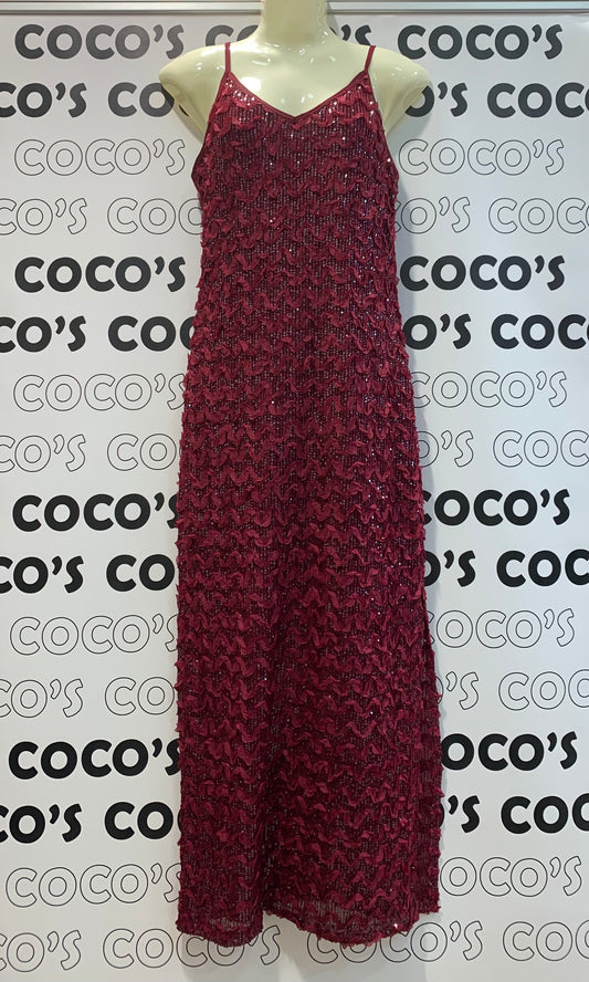 Vestido Fiesta Granate Lentejuelas