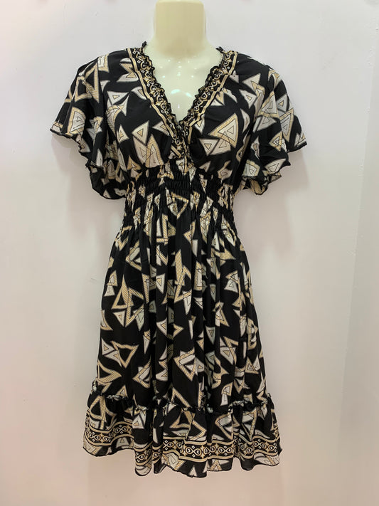 Vestido 1025 Negro Blanco