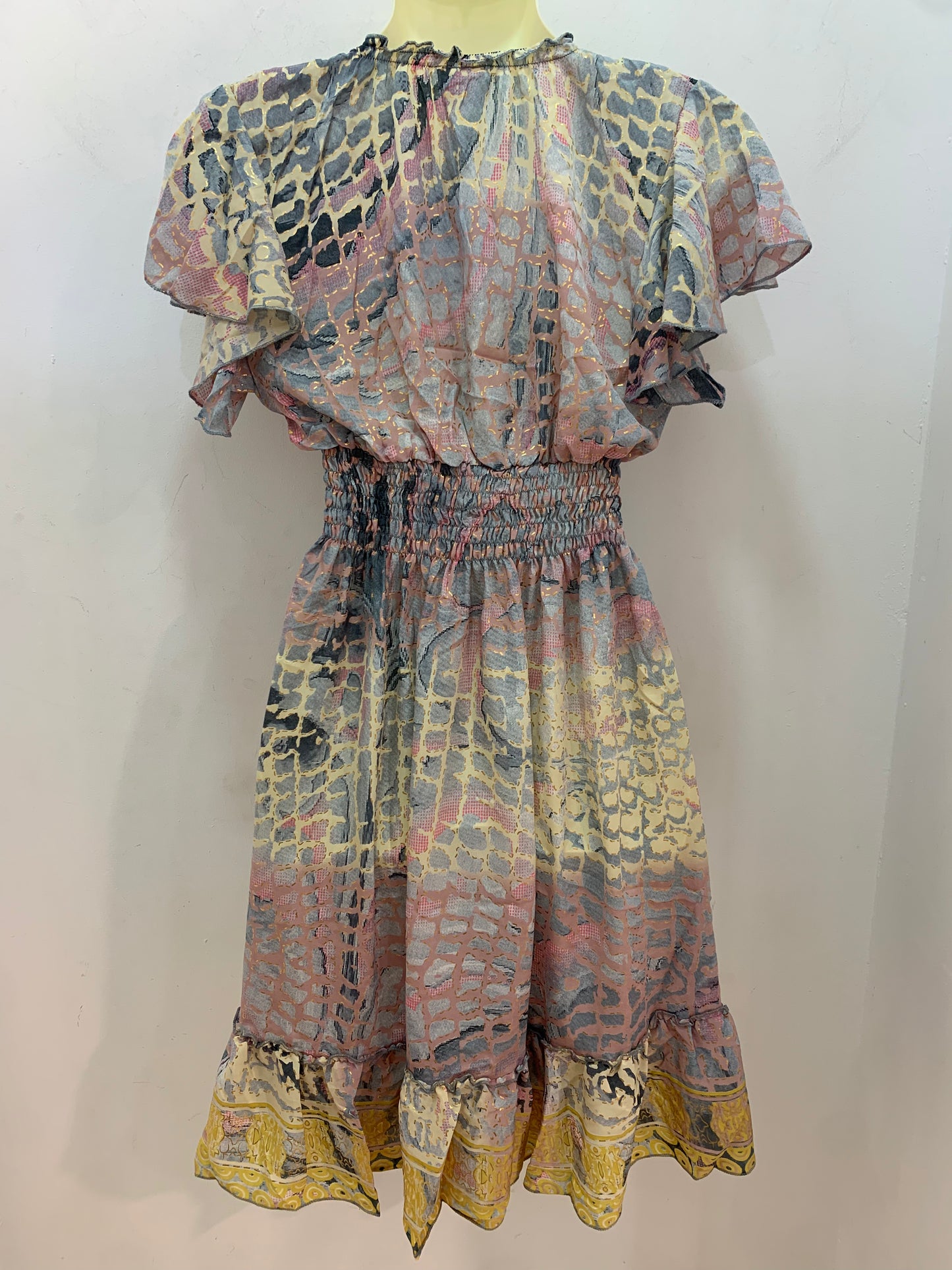 Vestido 1025 Gris,Rosa,Mostaza