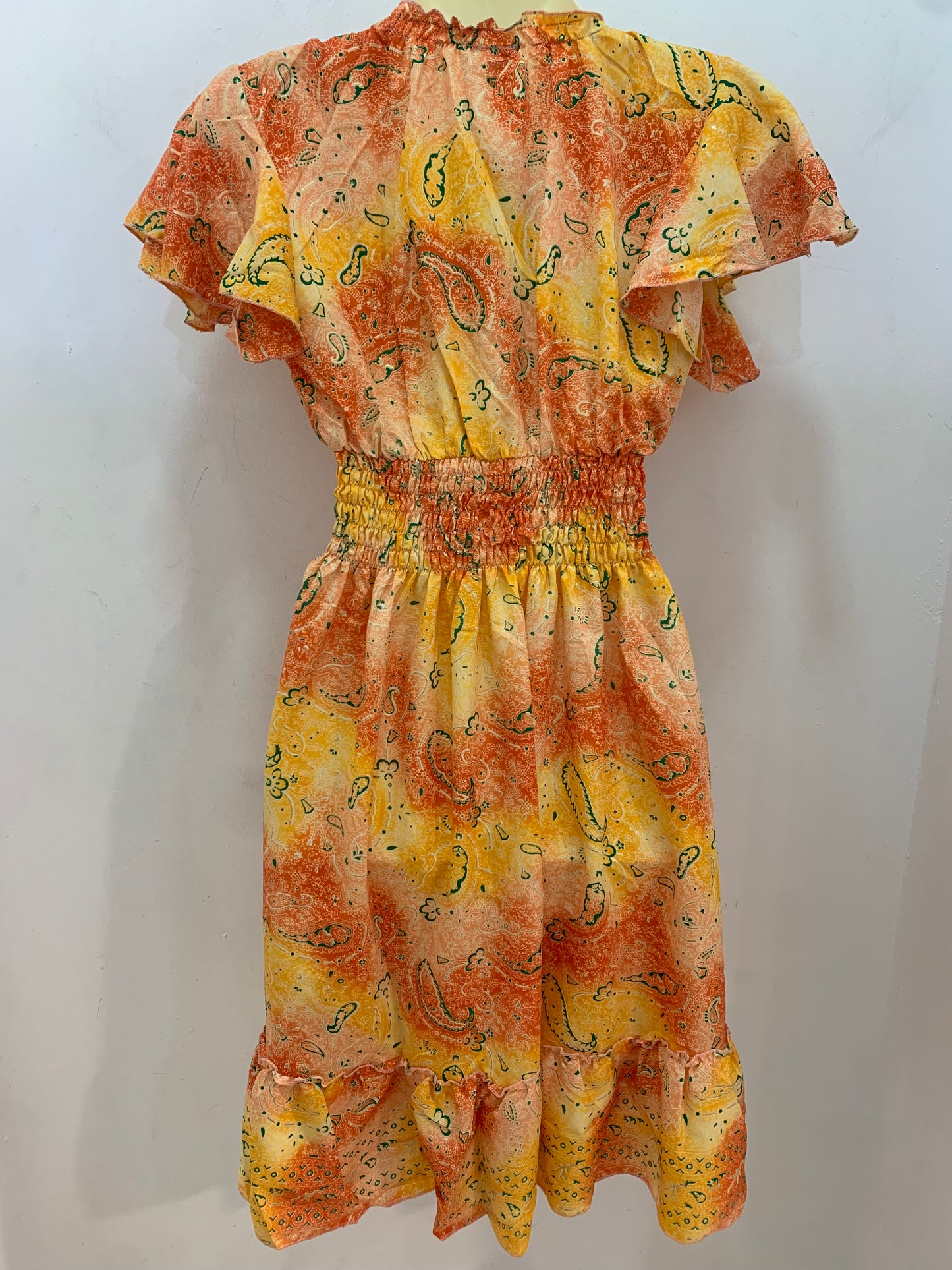 Vestido 1025 Naranja y Amarillo