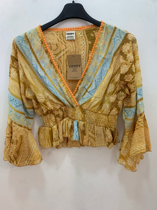 Top Anika Amarillo y Azul