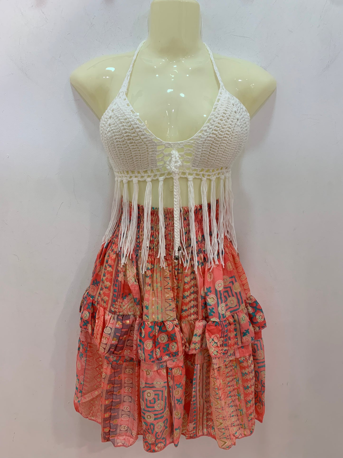 Falda Corta Blueberry Rosa Flúor Y Turquesa