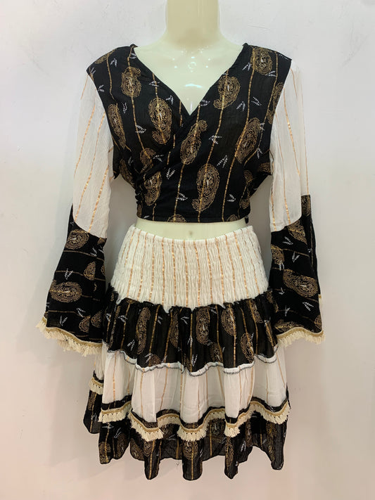 Conjunto Lurex Corto B/N Cachemira