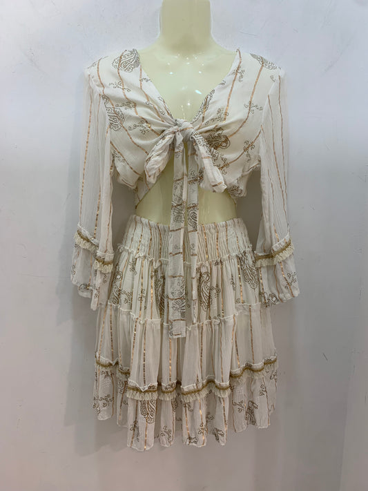 Conjunto Lurex Corto Blanco Cachemira